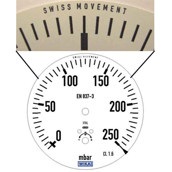 The marking "SWISS MOVEMENT" is printed on the top edge of the dial.