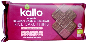 Kallo Organic Belgian Dark Chocolate Rice Cake Thins 