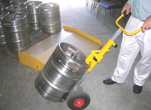 Taking the man out of manual handling: 67kg kegs can be moved with ease.