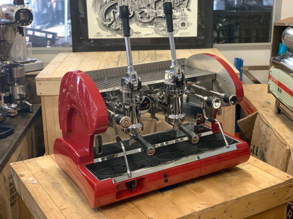 La Pavoni BAR2L Lever 2 Group Espresso Coffee Machine Red
