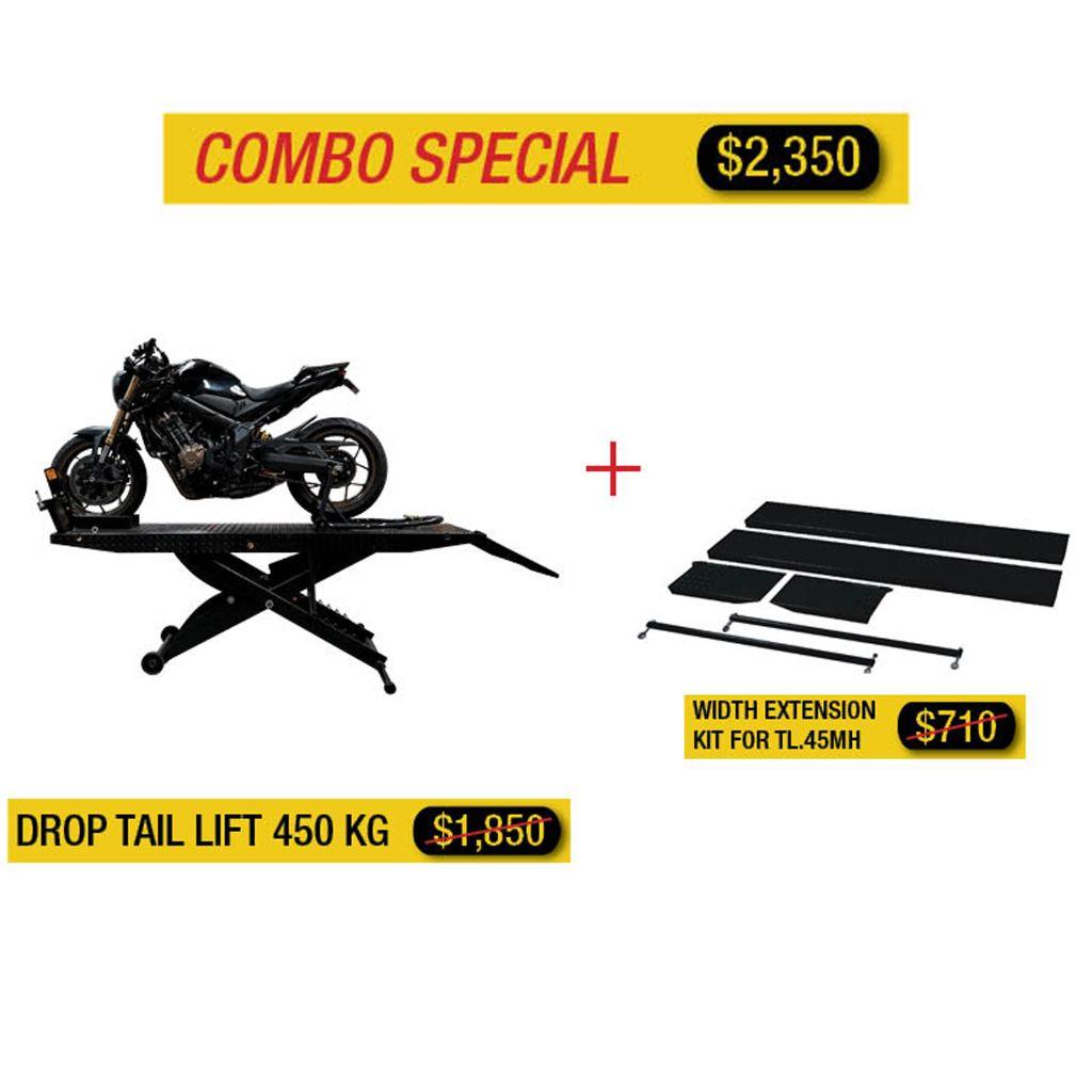 TuffLift Motorcycle Hoist Drop Tail with Width Extension Kit TL.45MH+TL.XLT for sale from