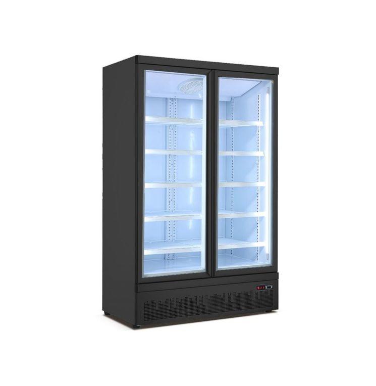 F.E.D LG1000BGBM 2 Door Black Bottom Mount Drink Fridge for sale from