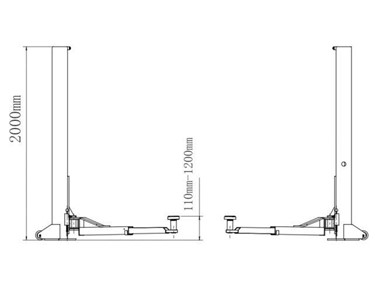 HiLift - 2 Post Hoist | YL-130Low Profile 3T Semi Portable 