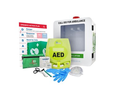 ZOLL - AED Plus Defibrillator Outdoor Alarmed Cabinet Bundle