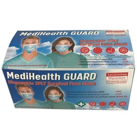  MediHealth Surgical Face Mask Level 3 TGA Registered 3ply, 50pcs/box