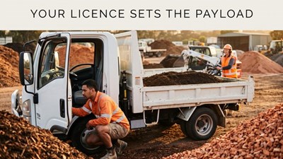 Tipper truck licence guide: what you can drive on a car, LR, MR or HR licence, and what it will carry (2026)