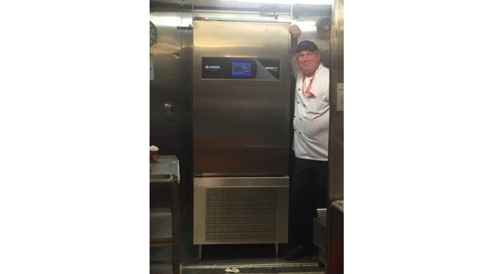 A Happy Chef ready to play & create with his new Blast Chiller !