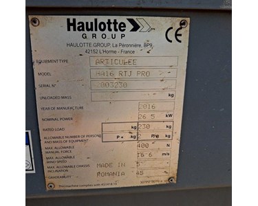Haulotte - Used Haulotte 16M Diesel Articulated Boom Lift – HA16RTJ PRO
