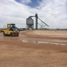 Road to grain silo improved with PolyCom road stabiliser treatment
