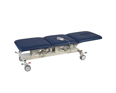 LOGIFORM - Deluxe 3 Section Full Electric Couch with Central Locking Castors Navy Blue
