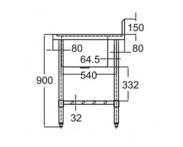 Mixrite - Double Left Stainless Sink 2400 W x 600 D with 150mm Splashback