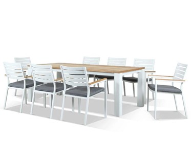 Royalle - Corfu Table With Astra Chairs 9pc Outdoor Teak Setting