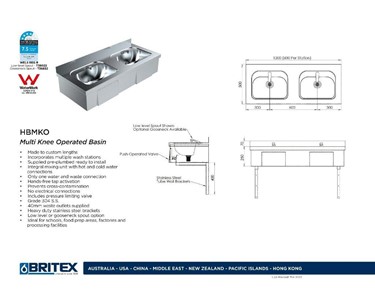 Britex - Multi Knee Operated Basin