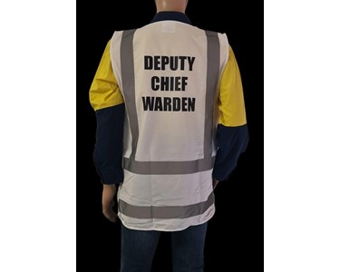 Proactive Group Australia - Zip Up Warden Vest - White Deputy Chief Warden