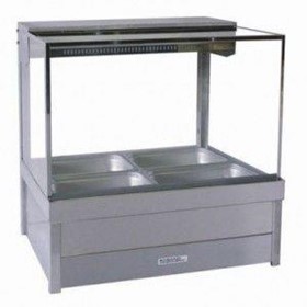 SQUARE GLASS HOT FOOD DISPLAY BARS DOUBLE ROW - S22