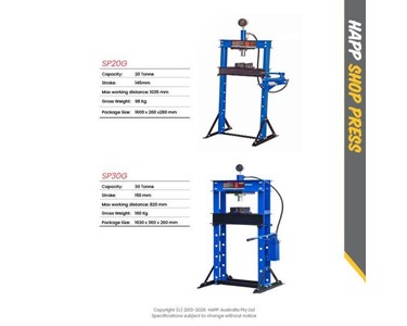 HAPP - Hydraulic Shop Press | Various sizes