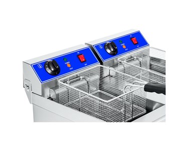 Aus Kitchen Pro - Countertop Deep Fryer Electric 27 Litre – Double Basket Oil Tap