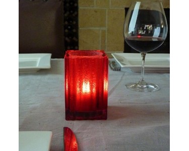 Candle Lamp | Square "Red Jewel" Mini Block