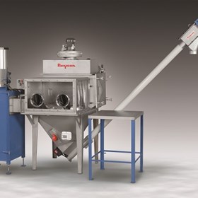 Bag Dump Station with Glove Box-Compactor-Conveyor