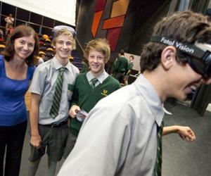 Teenagers saw the world through the wobbly lens of beer goggles as part of an interactive program called ‘Game On: Know Alcohol'.
