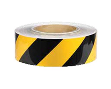 Uniform Safety Diagonal Stripes Reflective Barrier Tape: 50mm 