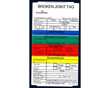 Colour Coded Maintenance Tag | Barcode Labels