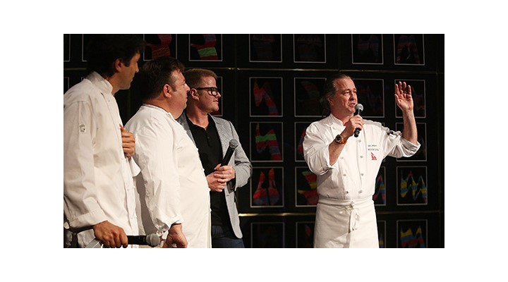 Ben Shewry, Peter Gilmore and Neil Perry AM with Heston Blumenthal (from left to right) at MONA.