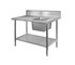 FED Premium - Stainless Steel Sink Bench 2400 W x 600 D with Single Right Bowl 