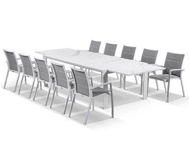 Royalle - Mona Ceramic Extension Table With Sevilla Padded Chairs
