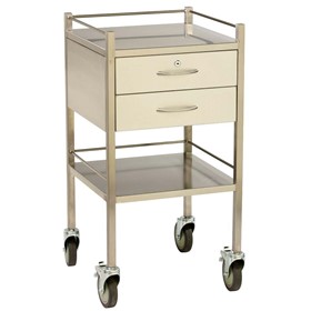 Stainless Steel 2 Drawer Dressing Trolley 
