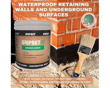 Gripset - Paintable Bitumen Rubber Membrane | Gripset 51 | 5 LITRE PAIL