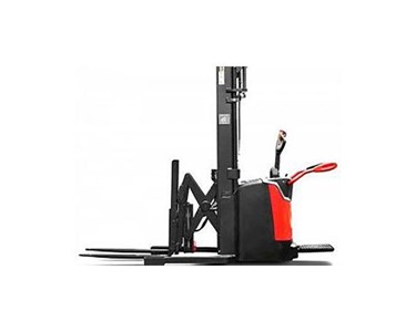Pride HC - Stand-on Reach Stacker With Fork | A Series High Range 