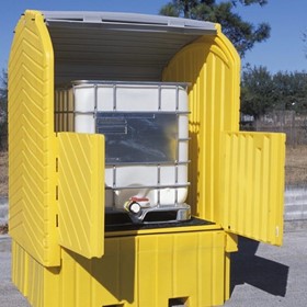 Single IBC Hard Top Spill Pallet
