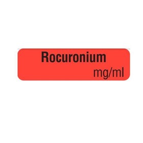 Drug Identification Label - Red | Recuronium mg/ml