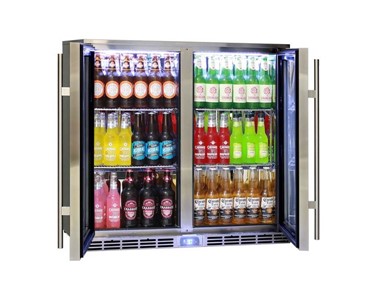 Rhino - Alfresco Glass Twin Door Bar Refrigerator | GSP2H-SS