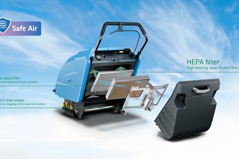 Dust control sweeper