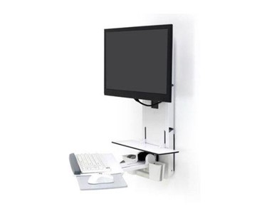 Ergotron - Wall Mount Computer Workstation | Sit-Stand Vertical Lift Patient Room