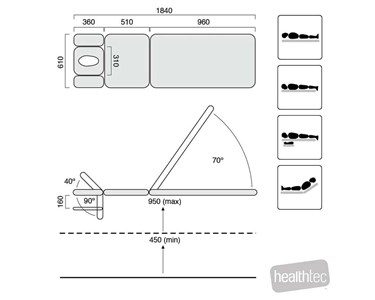Healthtec - Healthtec LynX Treatment Table Five Section