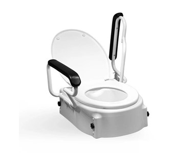 Adjustable Raised Booster Toilet Seat with Handles Armrests - 3 Height