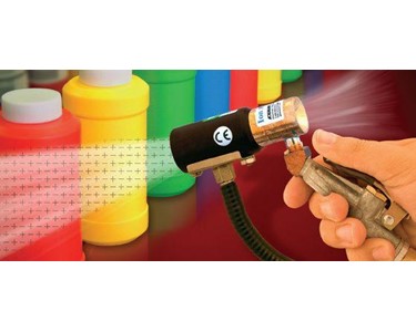 The Model 8293 Gen4 Ion Air Gun neutralises and cleans plastic bottles prior to labelling.