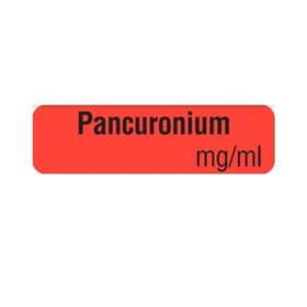 Drug Identification Label - Red | Pancuronium mg/ml