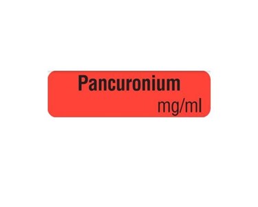Medi-Print - Drug Identification Label - Red | Pancuronium mg/ml