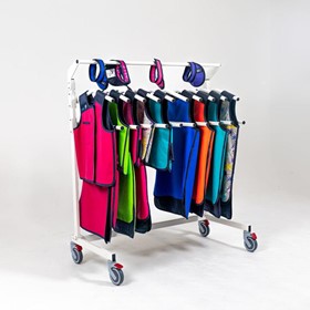 Mobile Lead Apron Rack for 10 Tops & Skirt - SL-RACK-10VS