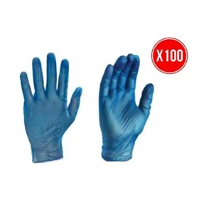 Powder-Free Blue Vinyl Gloves - 100 Pack