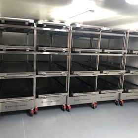 Shotton Parmed's 4 tier mobile rack is ideal for funeral homes and holding facilities