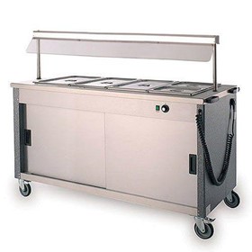 Mobile Bain Marie Hot Cabinet 4 x 1/1 GN Silver 1500mm | 4FBMD