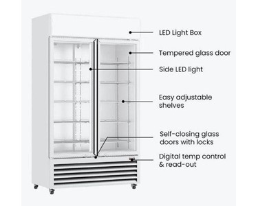 Thermaster - Thermaster Colourbond Upright Beverage Fridge 2 Doors White LG-1000P