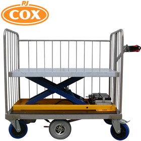 Rising Base Powered Platform Electric Scissor Lift Trolley - R.J Cox