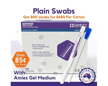 Clearview Medical Australia - Plain Swabs with Amies Gel Media