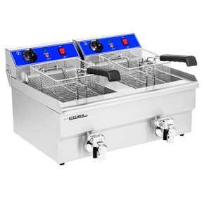 Countertop Deep Fryer Electric 27 Litre – Double Basket Oil Tap